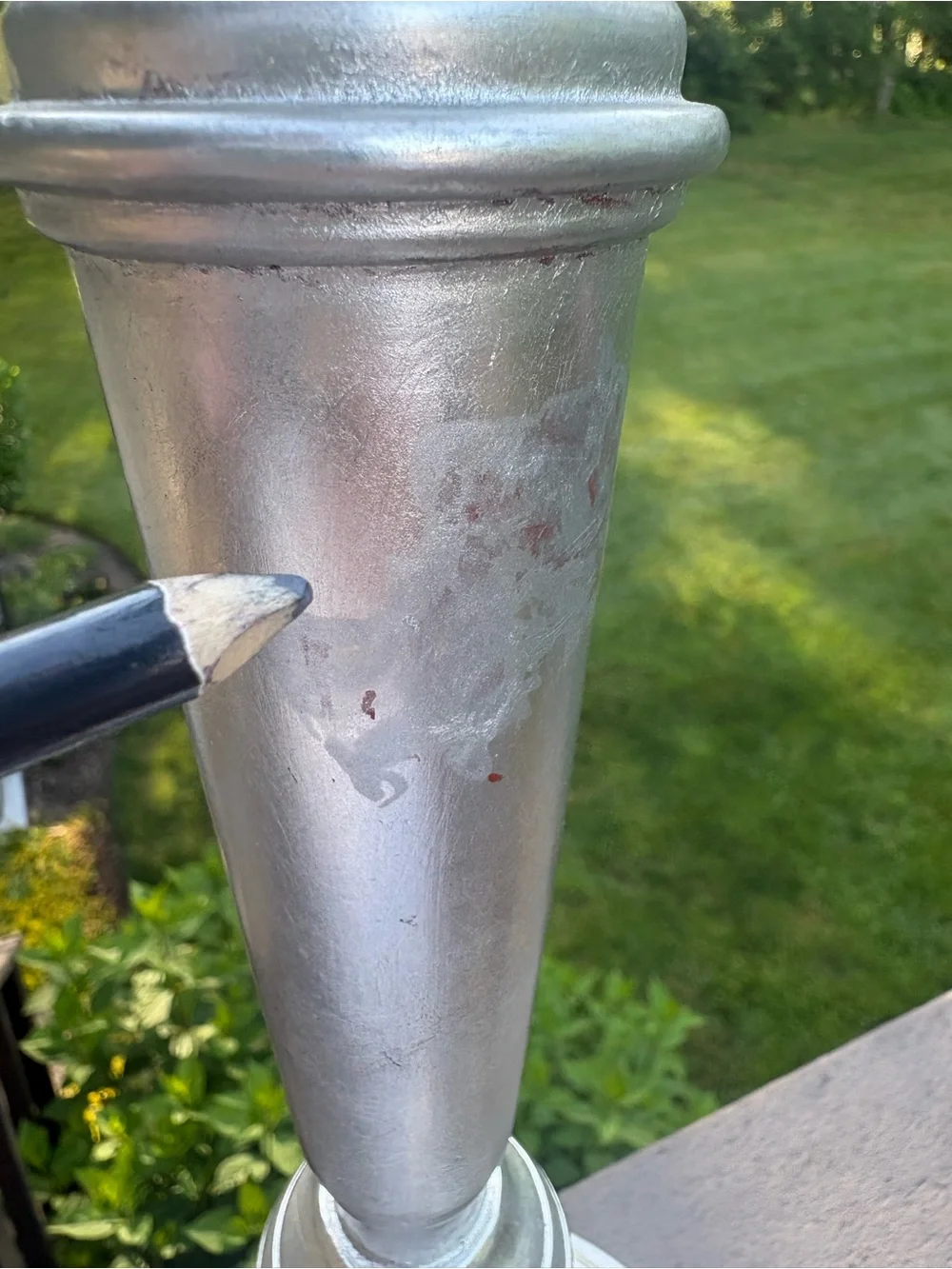 Pottery Barn Silver Turned Metal Taper Candle Holder 17.5”